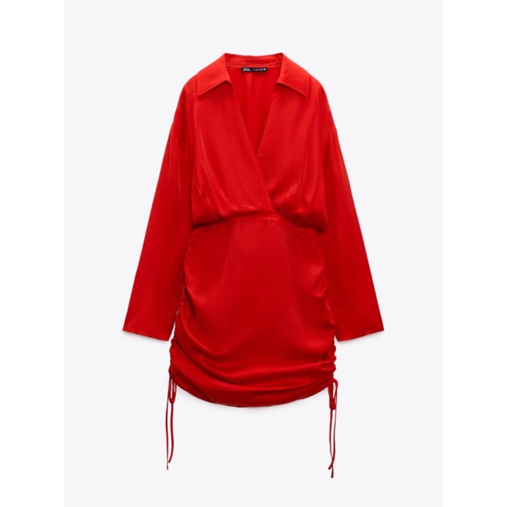 ZARA draped satin effect dress - Picture 4 of 6